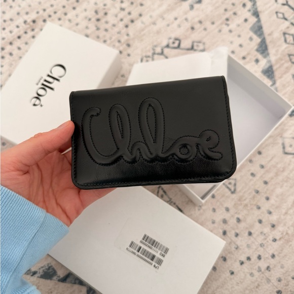 ✨ NWT CHLOE logo black leather wallet - Picture 4 of 6